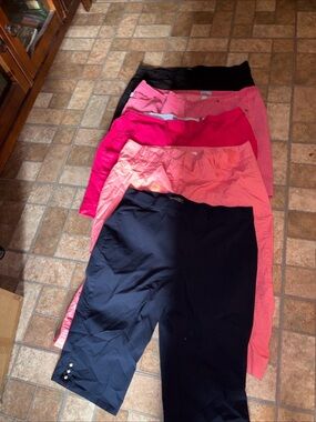 Multiples Pink and Black Knit Shorts Mix - Five Pairs